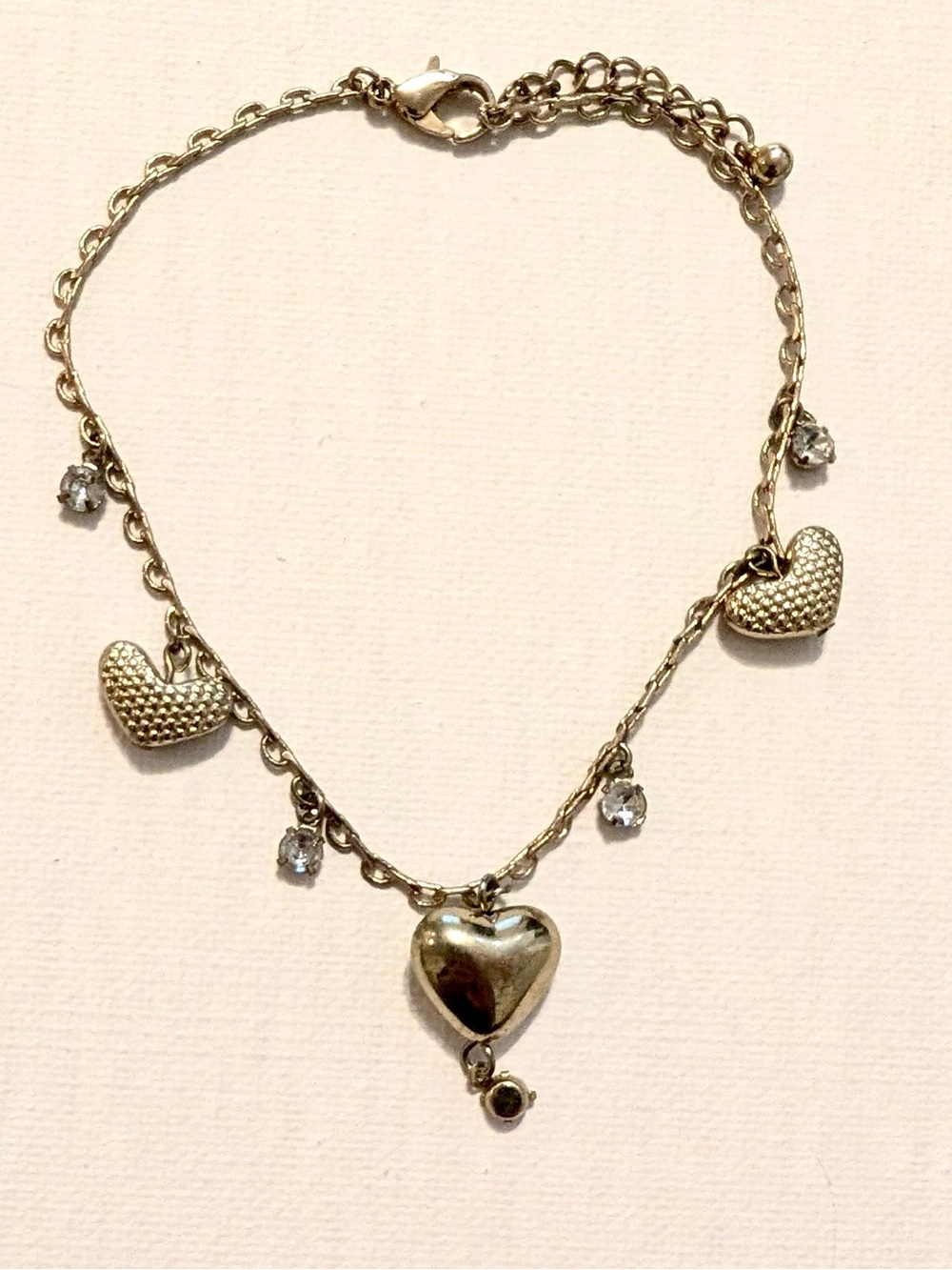 Vintage Heart Charm Bracelet